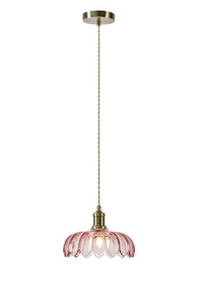 Lampa wisząca Kurage 1L E27 109178 Markslojd antyczny mosiądz/różowa Ø26cm