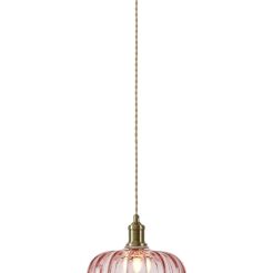Lampa wisząca Kurage 1L E27 109178 Markslojd antyczny mosiądz/różowa Ø26cm