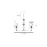 LAMPA WISZĄCA DOHA LAMPA KRYSZTAŁOWYMI DETALAMI I ABAŻURAMI Z TKANINY COSMO LIGHT P06285WH NI - 2
