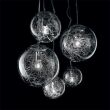 Lampa wisząca Mapa Max SP5 Ideal Lux  091112 Klosze w kształcie kul wykonane są z przezroczystego szkła z dekoracją z aluminiowych drucików w środku - 2