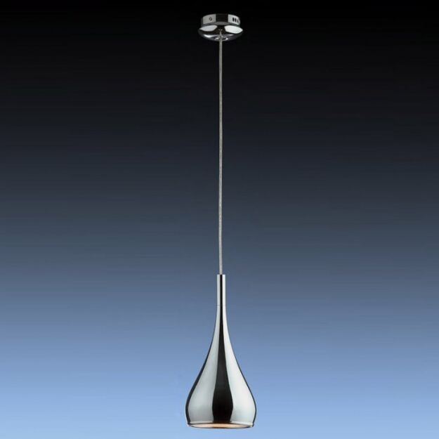 Lampa wisząca Anon Chrom MA01986C-001 CH Italux  z metalu o wykończeniu chromowanym klosz ma kształt łezki