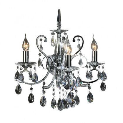 Kinkiet Barocco Black MB72709-3A Italux  chrom kryształki styl pałacowy elagancki