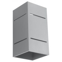 Kinkiet BLOCCO Szary SOLLUX  Lampa Ścienna NOWOCZESNY stal  SL.0479 metalowa lampa LED 