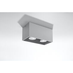 PLAFON SOLLUX Prostokątny Plafon QUAD MAXI Szary Nowoczesna Lampa na Sufit Oświetlenie LED SL.0382 Sollux Lighting