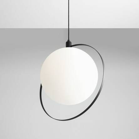 Lampa wisząca AURA szklana kula z czarnym wykończeniem ALDEX 1049G1  