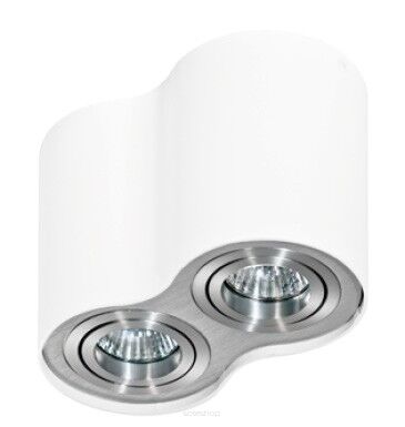 LAMPA NATYNKOWA   Bross 2  biały/aluminium Azzardo AZ0784 tuba techniczna podwójna
