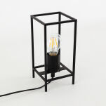 Lampa stołowa  Melando TB-3343-1S-BK metalowa klatka prostokąt industrialny styl - 3
