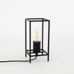 Lampa stołowa  Melando TB-3343-1S-BK metalowa klatka prostokąt industrialny styl - 2