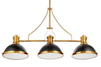 Lampa wisząca ETTORE W3 LUMINA DECO LDP 710-3 (BK+MD) loftowa czarno-mosiężna 3x E27 - 3