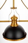 Lampa wisząca ETTORE W3 LUMINA DECO LDP 710-3 (BK+MD) loftowa czarno-mosiężna 3x E27 - 4
