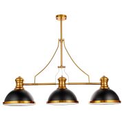 Lampa wisząca ETTORE W3 LUMINA DECO LDP 710-3 (BK+MD) loftowa czarno-mosiężna 3x E27