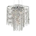 Lampa wisząca Evasione SP10 Ideal Lux  044767 oprawa z chromowanego metalu klosz tworzą ozdobne zwisające kryształki - 2