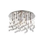 Plafon Moonlight PL12 Ideal Lux 077802   podstawa w kształcie okręgu jest  z metalu w kolorze chromu zwisające kawałki są z kryształu - 2
