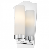 KINKIET DUBLIN KORPUS W KOLORZE CHROMU KTÓRY IDEALNIE ODBIJA ŚWIATŁO  SZKLANY MLECZNY KLOSZ COSMO LIGHT W01155CH