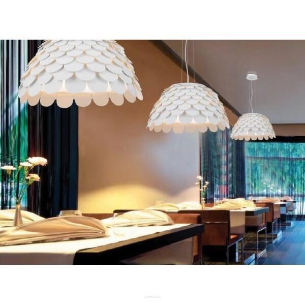 MIDI S LAMPA WISZĄCA orlicki  z płatków białych idealna do kuchni czy salonu nietypowa
