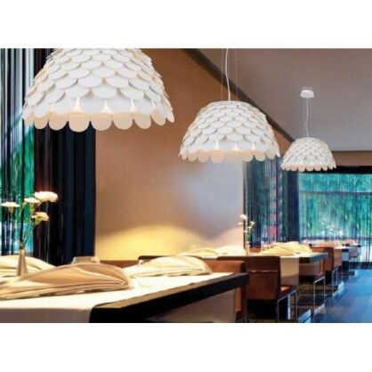 MIDI S LAMPA WISZĄCA orlicki  z płatków białych idealna do kuchni czy salonu nietypowa