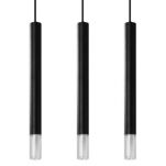 Lampa wisząca WEZYR 3 SL.0962 SOLLUX LIGHTING 3 czarne tuby ze szklanym akcentem - 4