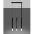 Lampa wisząca WEZYR 3 SL.0962 SOLLUX LIGHTING 3 czarne tuby ze szklanym akcentem - 5