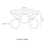 Kinkiet Mistero Wall 4 BL3441 Berella Light Złota podstawa kule - 2