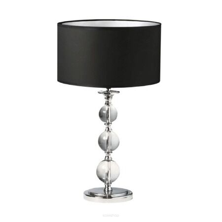 Lampa stołowa Rea RLT93163-1B Zuma Line czarny okrągły abażur podstawa chromowana kryształowe kule