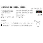 Oprawa natynkowa okrągła czarna nowoczesna MONZA R 12  AZ2259 AZzardo SHR633000-10-BK AZ2259 LED 5,5 cm wysokości 11,5 cm średnicy - 3