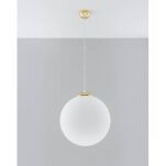 Lampa wisząca UGO 40 SL.0717 SOLLUX LIGHTING 40 cm biało-złota - 3