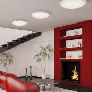 Plafon GALLANT AZzardo 38 round 1557-M AZ1592 wykonana jest z metalu w kolorze chromu i szkła nowoczesny okrągły