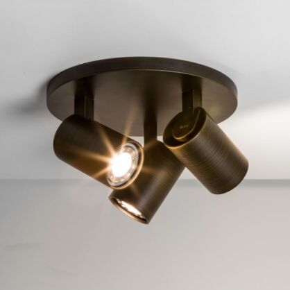 Reflektor Ascoli Triple Round- Astro 6146 1286005 brąz 3-płomienny techniczny okrągła podstawa