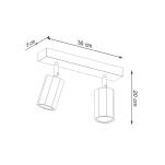 Lampa sufitowa ZEKE 2 SL.1029 Sollux Lighting listwa drewniana 2x GU10 - 2