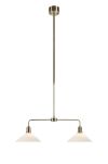 Lampa wisząca Vela 1L 2xE27 109160 Markslojd antyczny mosiądz/biała 2xØ25cm - 2