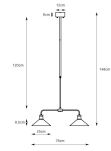 Lampa wisząca Vela 1L 2xE27 109160 Markslojd antyczny mosiądz/biała 2xØ25cm - 2