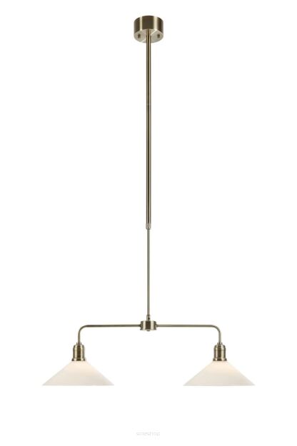 Lampa wisząca Vela 1L 2xE27 109160 Markslojd antyczny mosiądz/biała 2xØ25cm