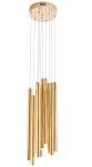 Lampa wisząca Organic Gold P0265 Maxfliz lampa jest w stylu nowoczesnym wykonana ze złotych rurek zakończonych źródłem światła led 　	 - 4