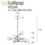 Lampa wisząca  LOLLIPOP P0294 MAXLIGHT dekoracyjna elegancka wykonana z metalu o mosiężnym zabarwieniu  - 2