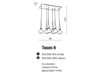 Lampa wisząca Tasos 6 AZzardo MD2095-6BK AZ0262  nietypowy elegancki klosze są wykonane z metalu chromowanego i szkła w kolorze czarnym - 2