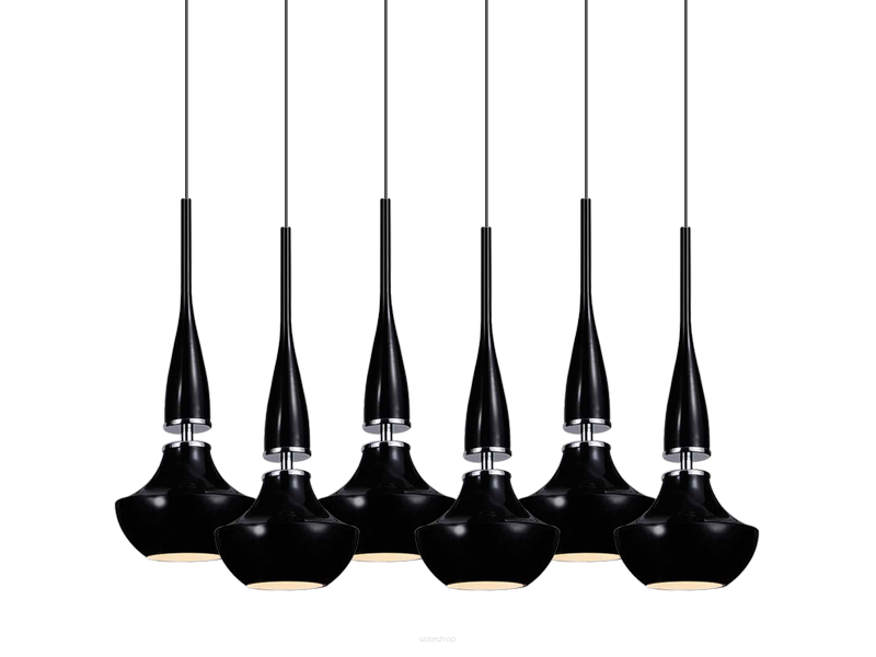 Lampa wisząca Tasos 6 AZzardo MD2095-6BK AZ0262  nietypowy elegancki klosze są wykonane z metalu chromowanego i szkła w kolorze czarnym