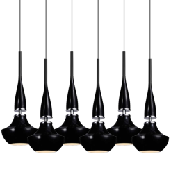 Lampa wisząca Tasos 6 AZzardo MD2095-6BK AZ0262  nietypowy elegancki klosze są wykonane z metalu chromowanego i szkła w kolorze czarnym