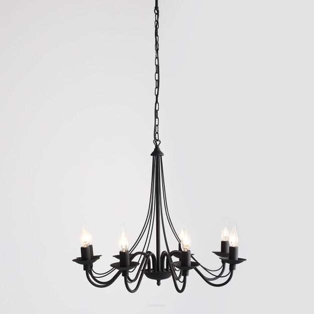 Lampa wisząca RÓŻA 8 LT czarna ALDEX 397P1  