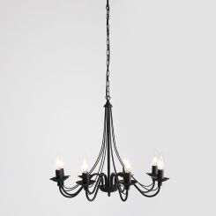 Lampa wisząca RÓŻA 8 LT czarna ALDEX 397P1  