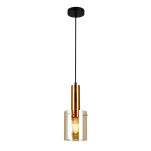 Lampa wisząca SARDO PND-5581-1-BRO+AMB Italux Nowoczesna mosiądz bursztynowe klosze - 2