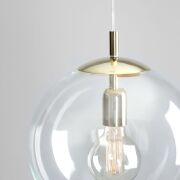 Lampa wisząca GLOBE szklana kula ze złotym wykończeniem ALDEX 562G10  