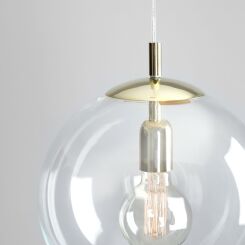 Lampa wisząca GLOBE szklana kula ze złotym wykończeniem ALDEX 562G10  