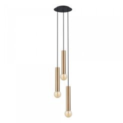 Lampa wisząca Baton 3xE27 czarno/mosiężna 7855