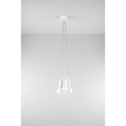 LAMPA WISZĄCA DIEGO 3 BIAŁA SOLLUX  NOWOCZESNY stal  SL.0570 metalowa lampa SOLLUX LIGHTING 