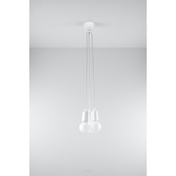 LAMPA WISZĄCA DIEGO 3 BIAŁA SOLLUX  NOWOCZESNY stal  SL.0570 metalowa lampa SOLLUX LIGHTING 
