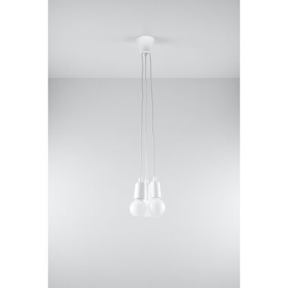 LAMPA WISZĄCA DIEGO 3 BIAŁA SOLLUX  NOWOCZESNY stal  SL.0570 metalowa lampa SOLLUX LIGHTING 