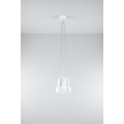 LAMPA WISZĄCA DIEGO 3 BIAŁA SOLLUX  NOWOCZESNY stal  SL.0570 metalowa lampa SOLLUX LIGHTING 