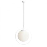 Lampa wisząca AURA szklana kula z białym wykończeniem ALDEX 1049G   - 2