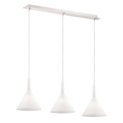Lampa wisząca Cocktail SB3 SMALL BIANCO Ideal Lux 074245 3 klosze  z matowego dmuchanego szkła, mają kolor biały