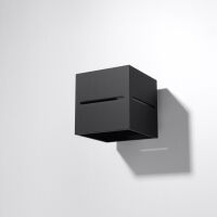 Lampa Ścienna Aluminiowa Kostka Kinkiet LOBO Czarny SL.0204 Nowoczesna 